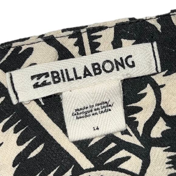 Billabong Morning Light Franca Dress Tropical Cotton Linen Blend Mini Size 14 - Picture 8 of 10